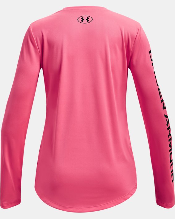 Girls' UA Tech™ Big Logo Long Sleeve, Pink, pdpMainDesktop image number 1